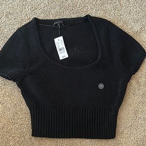 PACSUN cropped black top